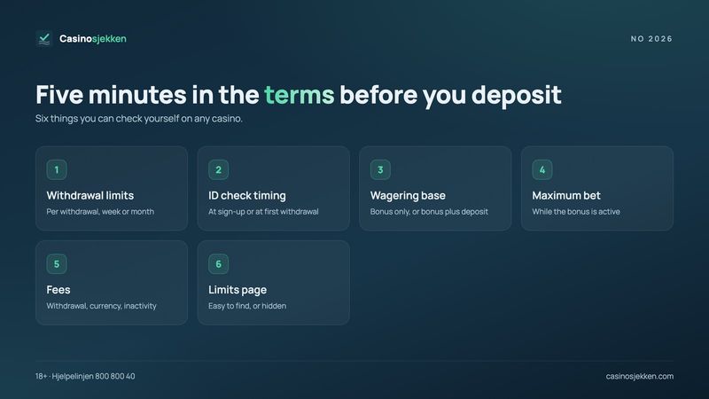 Best online casino Norway checklist: six things to check in the terms before you deposit